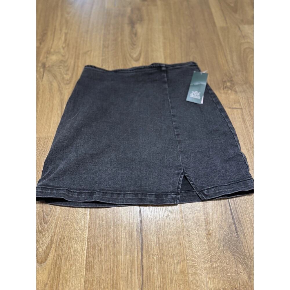 Wild Fable Target Black Wash denim Micro Mini Skirt Size 2 NWT Super Stretchy
